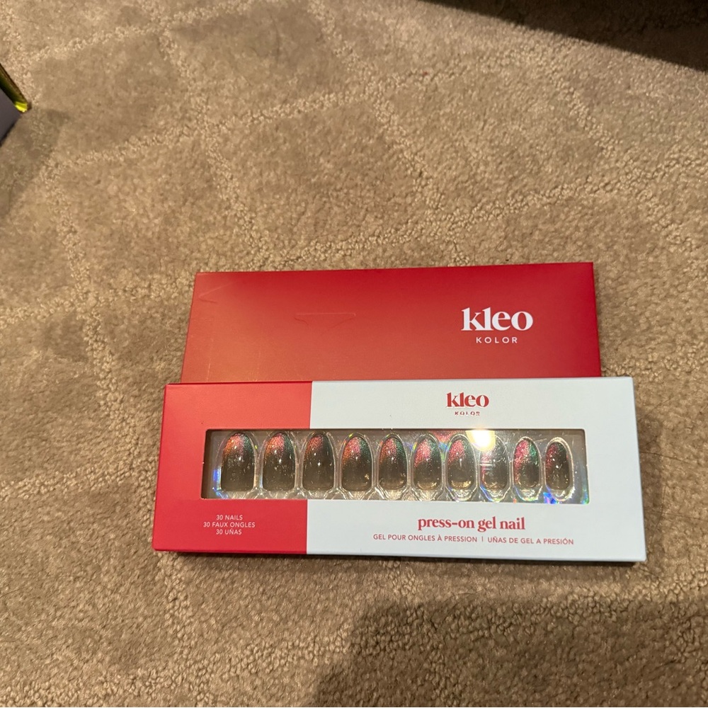 Press-On Gel Nail Set - Red